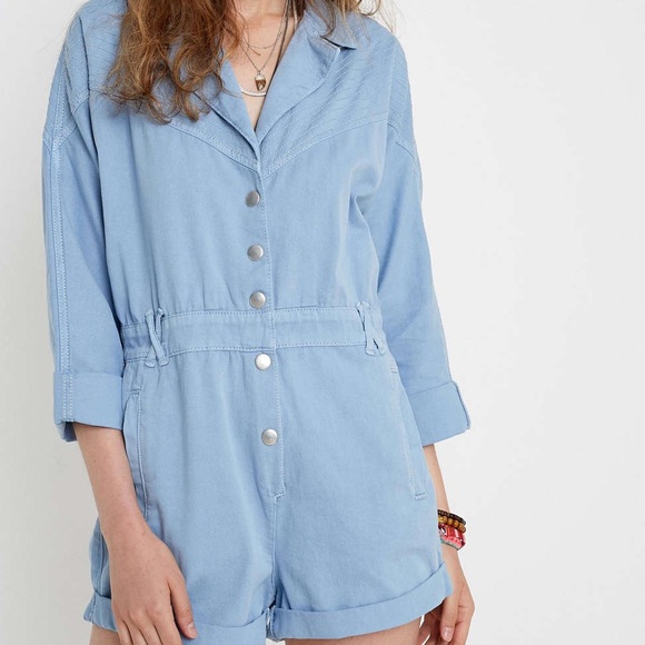 80s Inspired Buttoned Romper - Picture 2 of 5